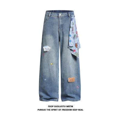 FXOP美式星星刺绣小熊格