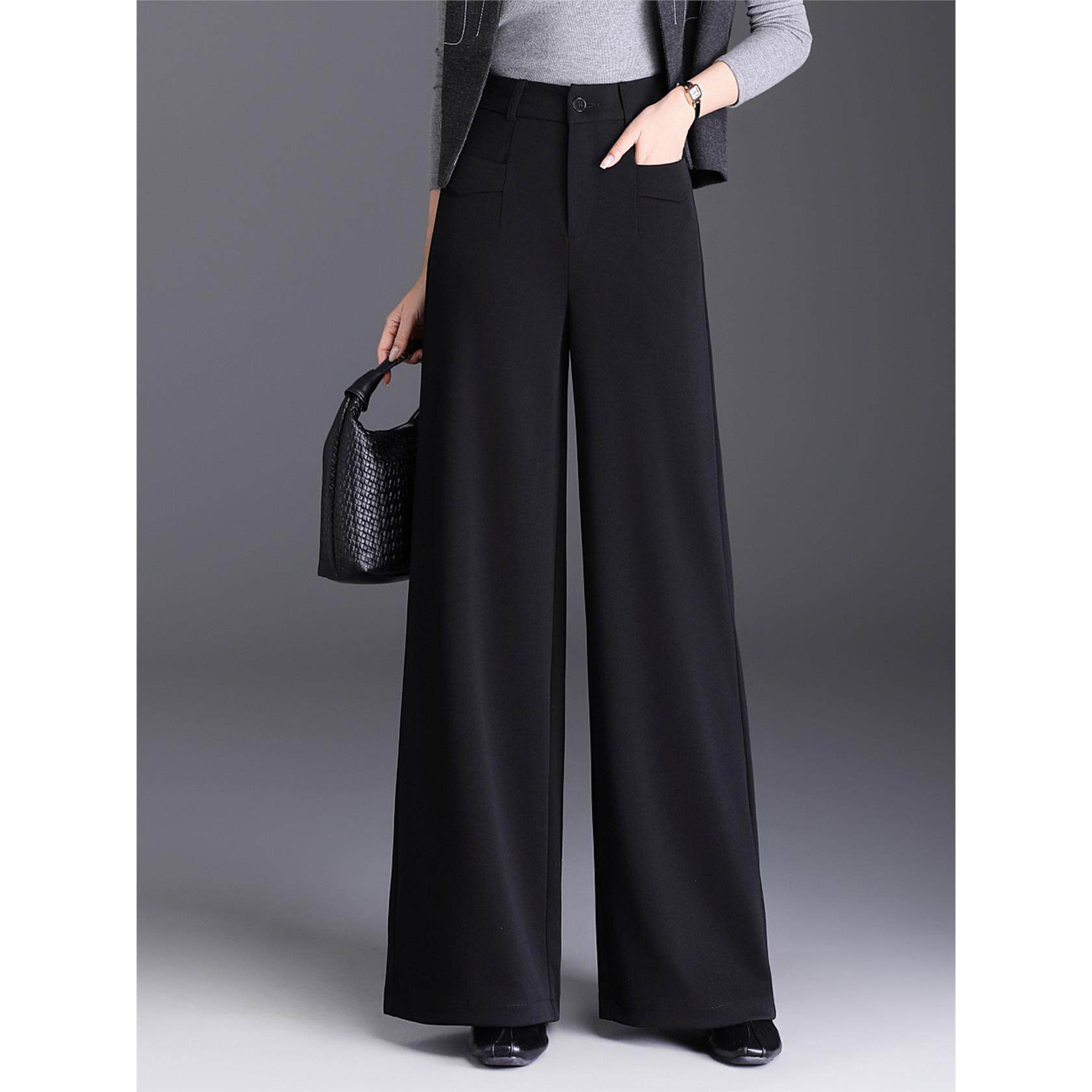 垂感宽松西装裤女秋季新款高腰显瘦胖mm直筒休闲长裤高级感阔腿裤