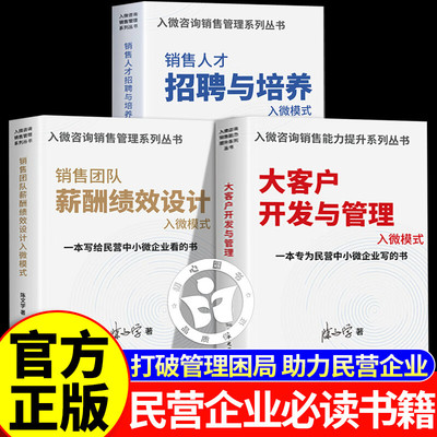 【官方正版】大客户开发与管理入微模式+销售团队薪酬绩效设计+销售人才招聘与培养团队激励方案结构优化绩效评估
