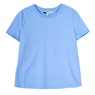 女士 新款 Q031 上衣25年夏季 庄姿妮正肩圆领T恤短袖