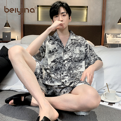 蓓伊娜男士冰丝可外穿睡衣家居服