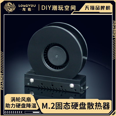 龙佑M.2固态硬盘散热片马甲M2SSD固态硬盘散热器NVME2280涡轮风扇