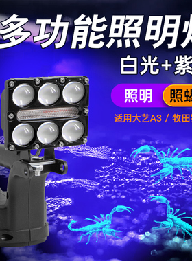 双光LED蝎子灯紫光射灯照明野外逮捕捉蝎子超亮防水锂电照蝎子灯