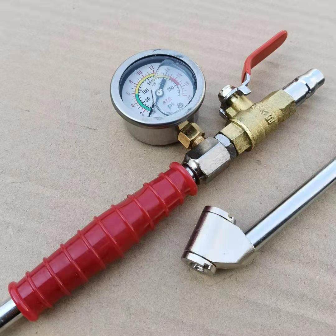 耐用油浸式快速充气加气杆汽车货车后双轮胎烟斗嘴倒勾弯冲双充头