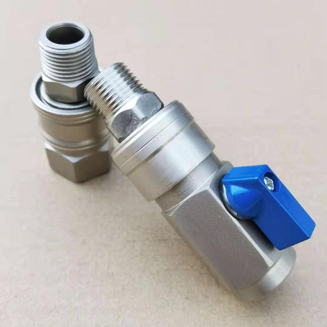 大风炮快速接头带开关阀门耐高压钢制接头气管气动工具大风炮配件