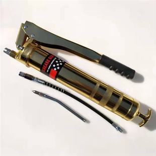 高压手动黄油枪双压杆重型自吸式 单双泵芯挖掘机注油器嘴气动配件