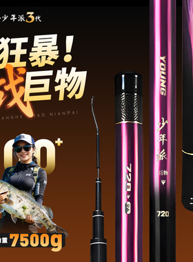 皇禾少年派3代新品轻量大物巨物超轻硬大钓重鲢鳙青鱼台钓手竿