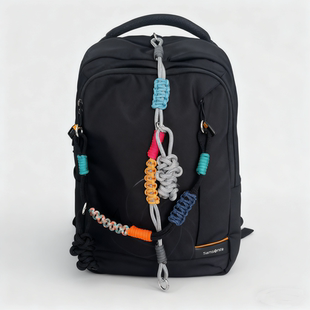 背包挂件登山包长款挂绳装饰手工编织多巴胺包链挂饰包包横挂绳