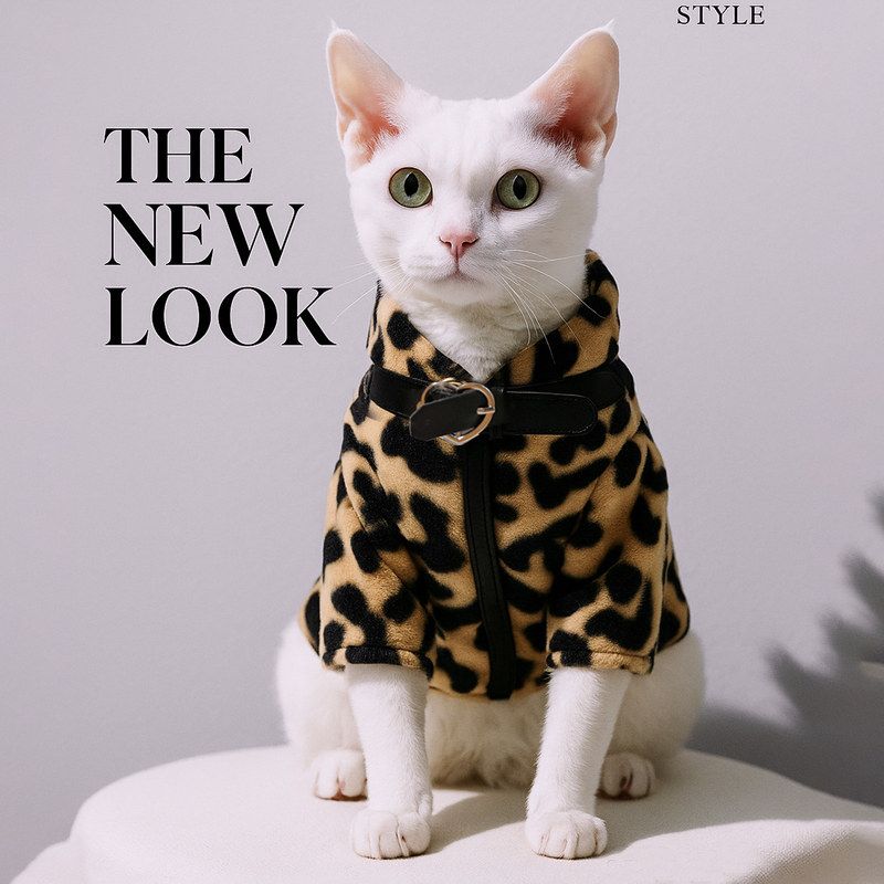 现货跨境爆款宠物狗狗猫咪衣服工厂直销秋冬新款加厚保暖豹纹外套