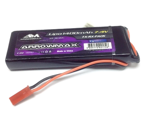 AM Lipo 1400mAh 7.4V Receiver Pack GP (JST Plug)