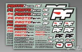 PROTOform Team Decals Rd/Bk/Wt PF-9912-39