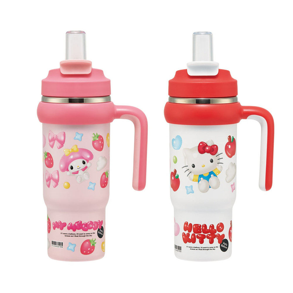 日本skater保冷hellokitty保温杯女高颜值吸管水杯不锈钢随行杯子