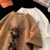 2025夏季新款麂皮绒短袖圆领T恤潮流星座301D-1-JX1074-P28，男装T恤，星座301D-1