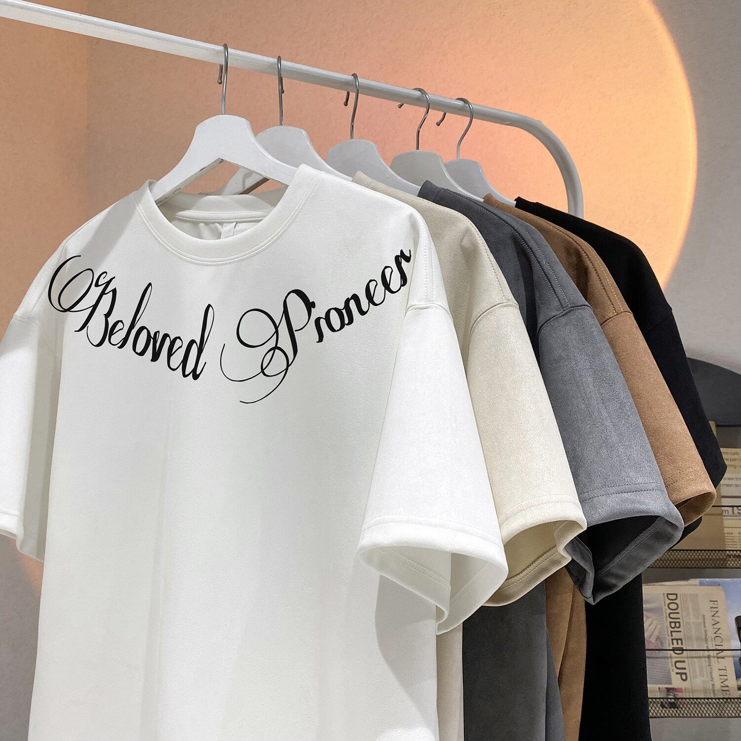 2025夏季新款麂皮绒短袖圆领T恤潮流星座301D-1-JX1260-P28，男装T恤，星座301D-1