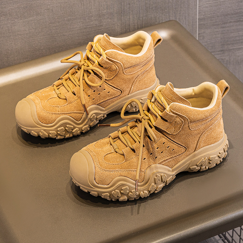 厚底马丁靴女2025新款真皮女靴夏季短靴真皮女鞋复古户外靴徒步靴