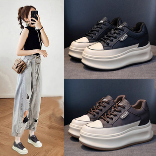 松糕8CM休闲百搭保暧加绒小白鞋 运动 2026秋冬新款 小个子厚底女鞋