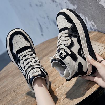 真皮高帮鞋子女运动休闲鞋棉鞋