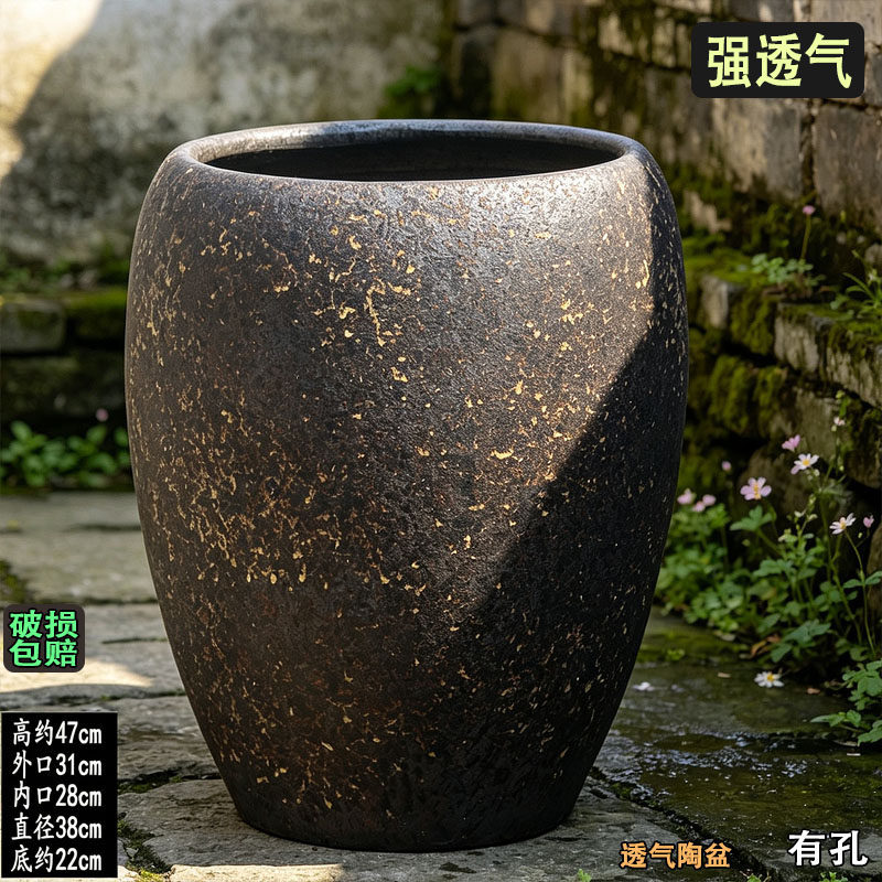 透气宜兴紫砂落地大号花盆