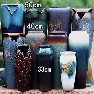 悬崖桩多肉植物花盆大号高筒九尾狐盆瘦签筒简约花器花插陶瓷陶罐