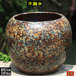 大口径绿萝花盆无孔水培铜钱草盆复古水培碗莲花盆水养文竹花盆大