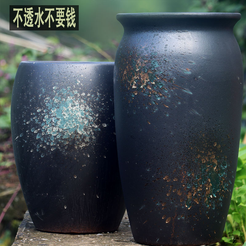 高筒九尾狐花盆粗陶透气老桩法师盆多肉盆绿吊兰花盆高款多肉盆土