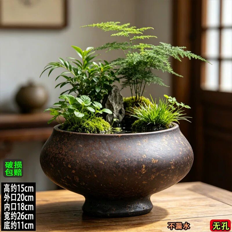 无孔大口径陶瓷花盆超大狗碗