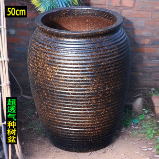 庭院落地种树花盆超大号陶瓷景观龙血树盆大型陶盆透气景观盆园林