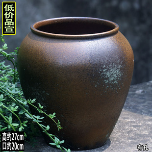 扩土诧寂风大口径粗陶流泉枫三角梅飘枝复古怀旧透气绿植多肉陶盆