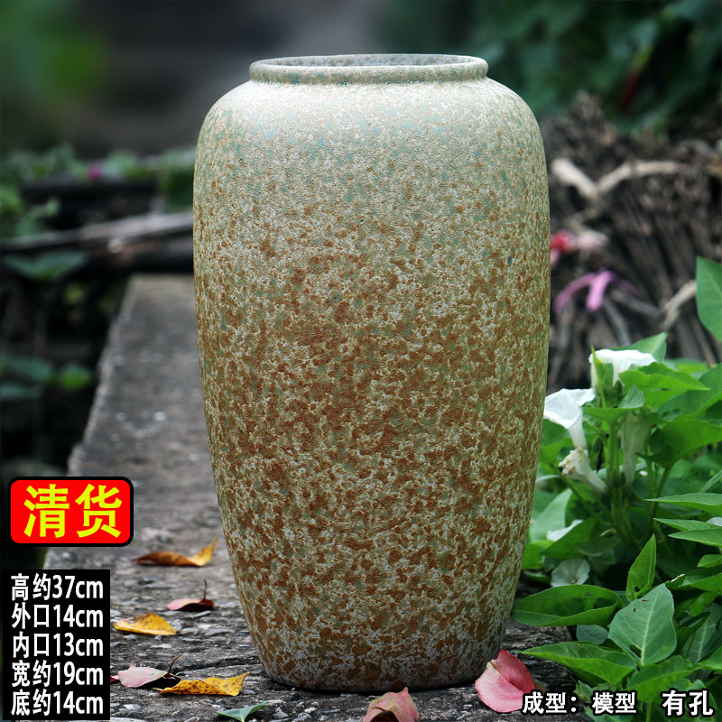 超高筒陶瓷花盆大号陶罐九尾狐吊兰花盆多肉陶土盆插花器直筒花盆