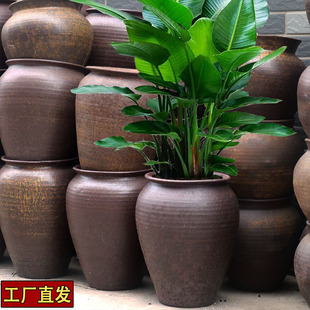 大号三角梅花盆吊兰陶盆家用粗陶罐老桩多肉盆悬崖桩流泉枫花盆高