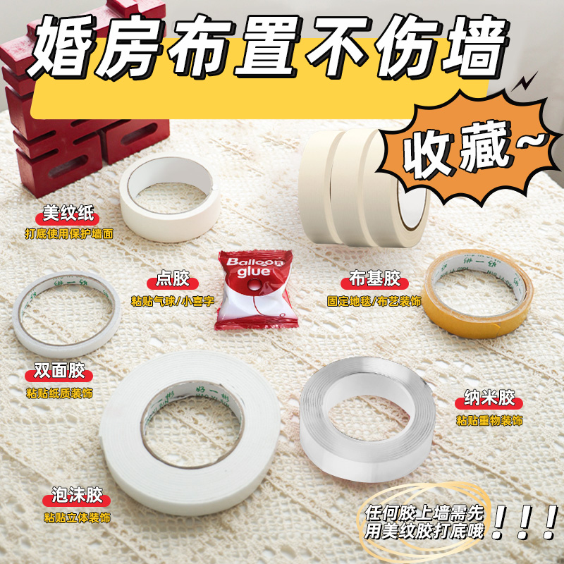 新款婚房布置胶美纹纸