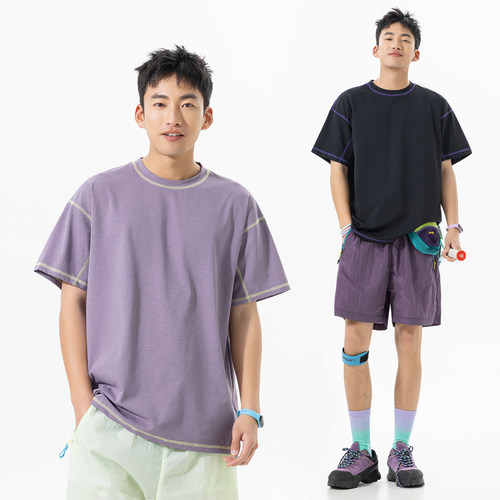 Eblishungi防晒抗菌撞色T恤