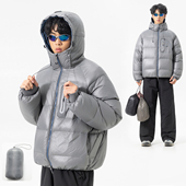 Eblishungi潮牌冬季 男女轻量三防90鸭绒700蓬保暖连帽羽绒服外套