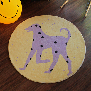 TRIPPY原创设计 掌柜自己家的狗  客厅卧室 柔软仿羊绒圆形地毯