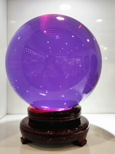 超大号精品紫色水晶球招财旺运客厅玄关办公桌乔迁家居镇宅摆件