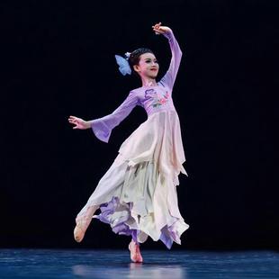 蝶香舞蹈服女童蝶舞古典舞蝴蝶头饰道具飘逸纱衣儿童演出表演服