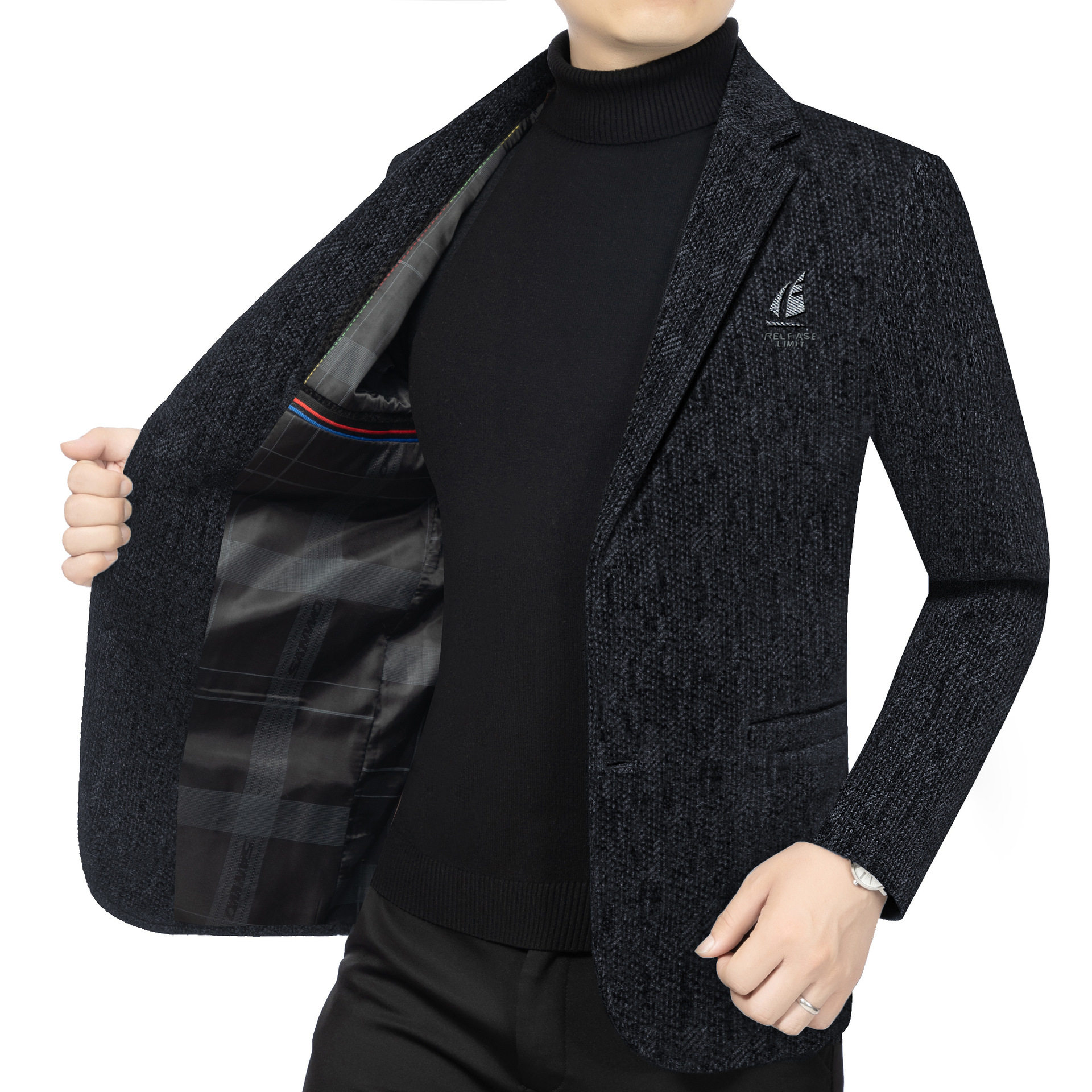 2025秋冬季雪尼尔西装男士外套商务休闲爸爸装修身中青年西服单西,男装,西服,淘宝优惠券,粉丝福利购,淘宝优惠卷