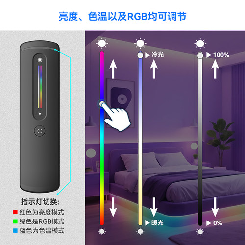 2.4G磁性触摸滑动RGB+CCT遥控器