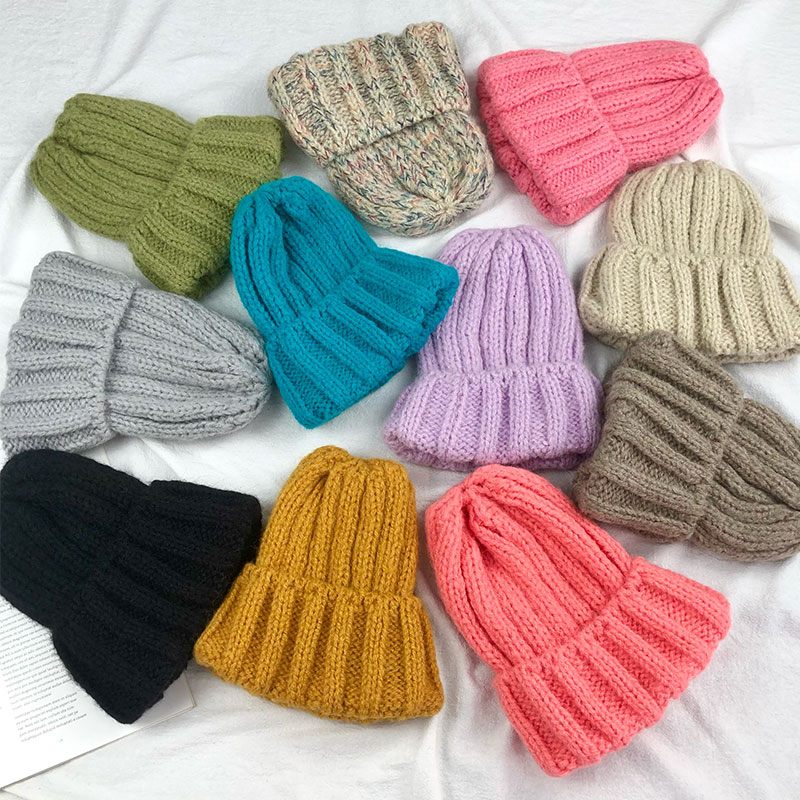 韩国ins百搭羊毛粗毛线帽子女秋冬进口代购护耳保暖帽针织帽冷帽