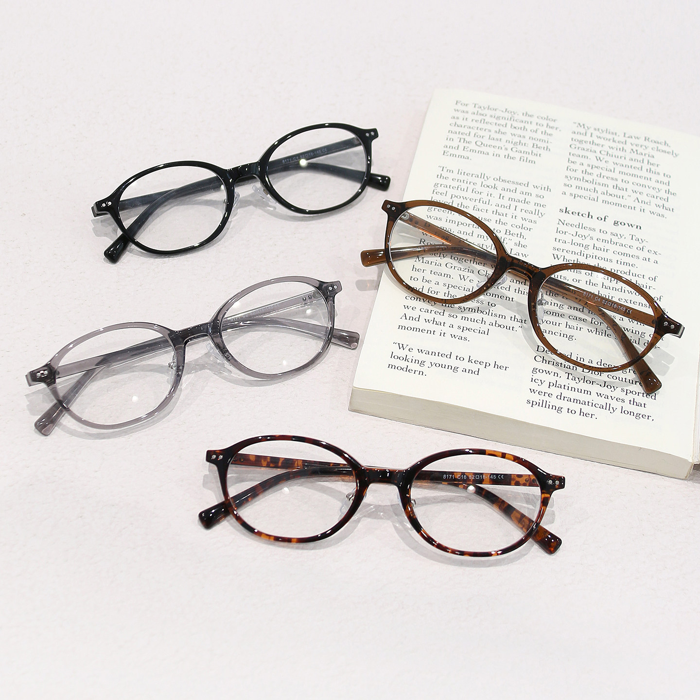 韩国复古椭圆防蓝光镜男女文艺书呆子护眼平光显脸小玳瑁眼镜框潮