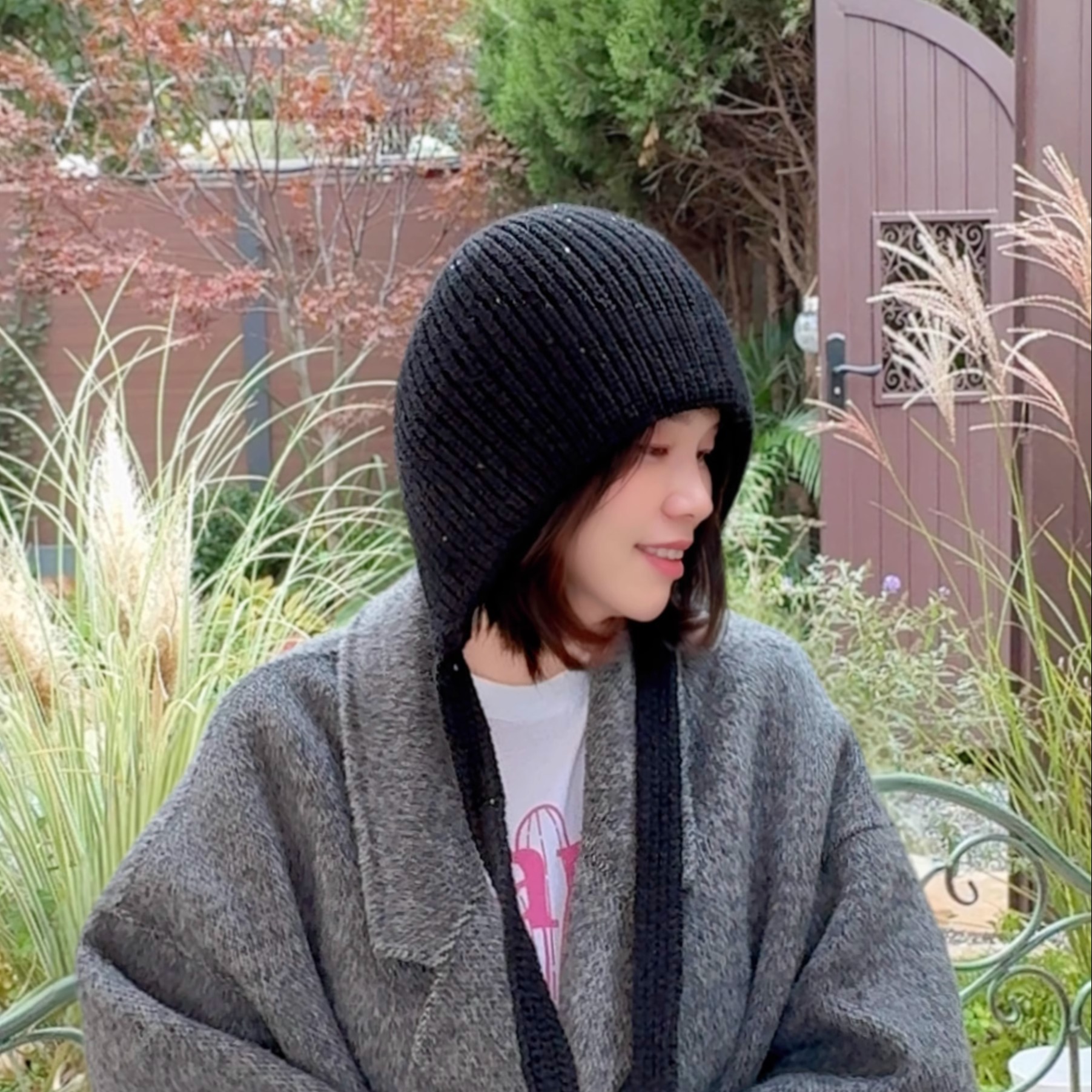 韩国双层保暖加厚毛线帽子女冬季