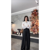 磊磊分享 秋季 上新高腰遮肚不规则阔腿设计感垂感裤 子 899