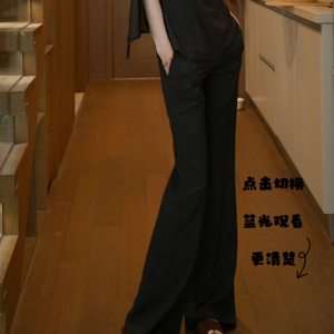 磊磊【沿路好天气】 微喇裤 干练修身显瘦微喇裤女6697