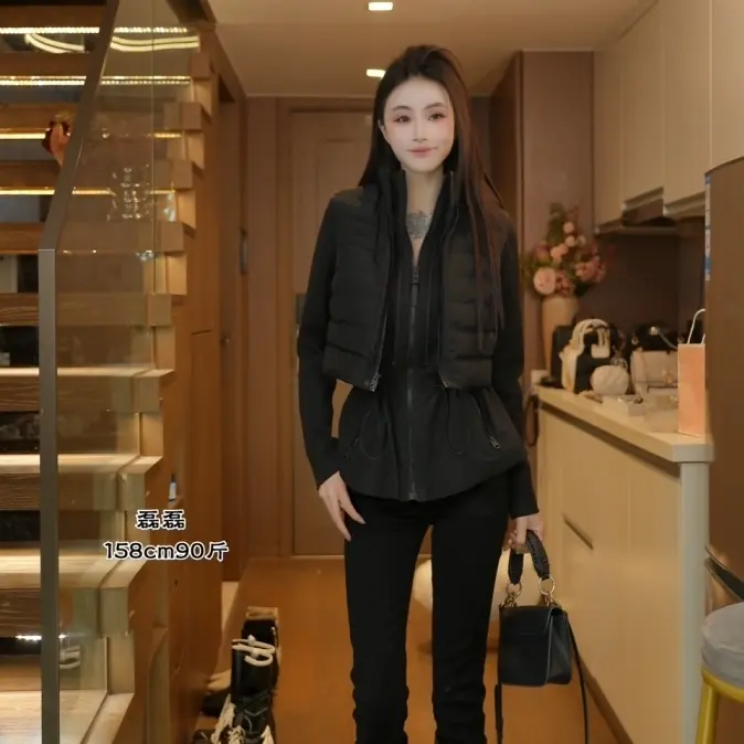 磊磊【层叠见智】秋冬新品两件套90白鸭绒羽绒马甲外套上衣88227