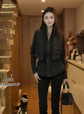 磊磊【层叠见智】秋冬新品两件套90白鸭绒羽绒马甲外套上衣88227