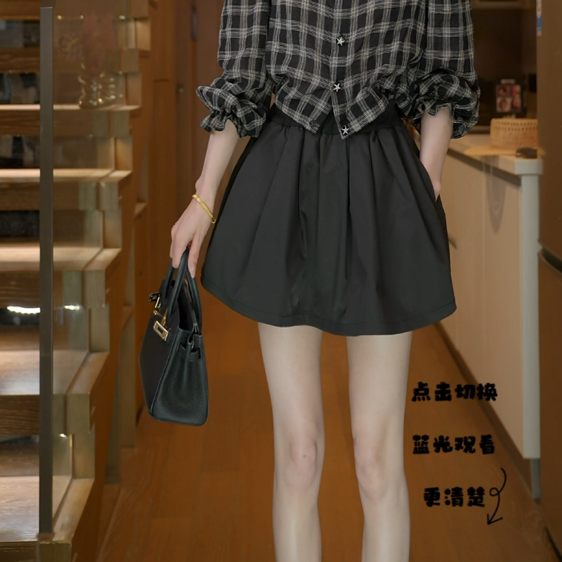磊磊【月光下的悬铃木】 花苞半身裙 高腰小个子A字蓬蓬短裙88368