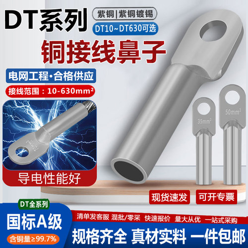镀锡DT铜线鼻子压接头厂家直供