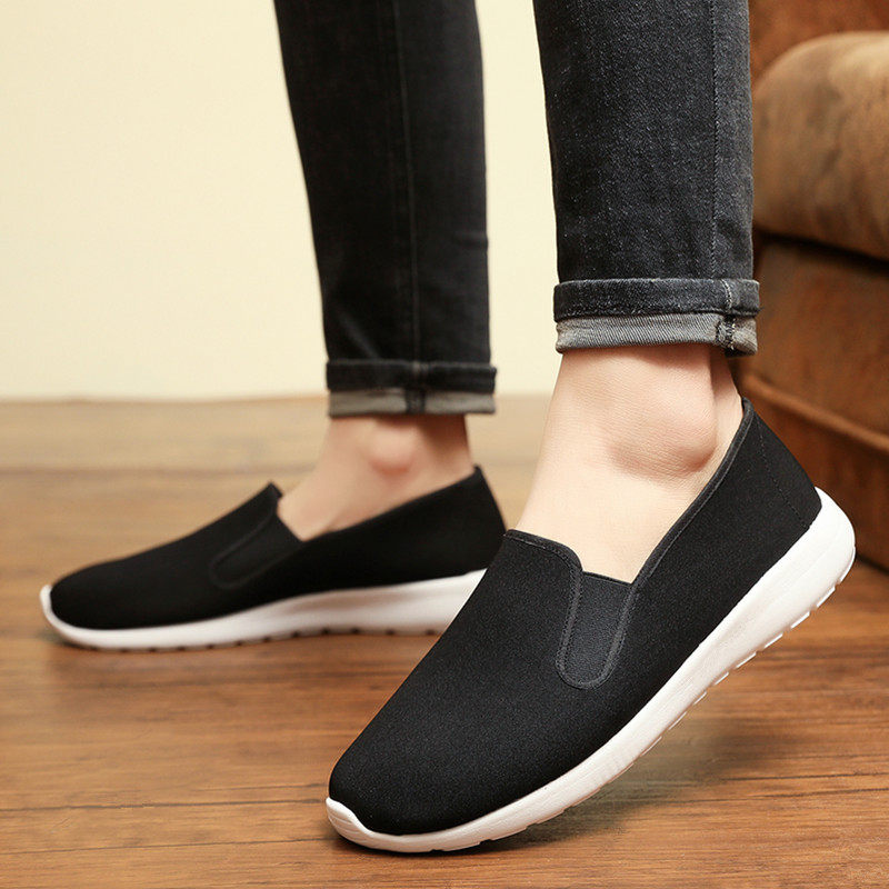 中国风老北京男鞋复古传统中式休闲鞋透气防滑老头鞋功夫鞋黑布鞋