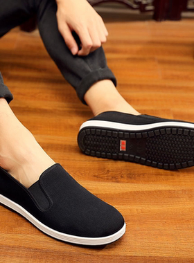 特大码男鞋老北京加肥加宽懒人休闲板鞋开车超加大号布鞋 48 50码