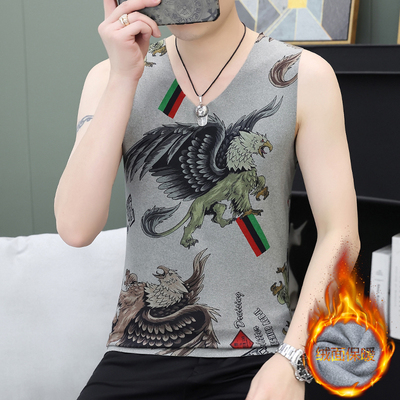 男士双面德绒保暖背心秋衣